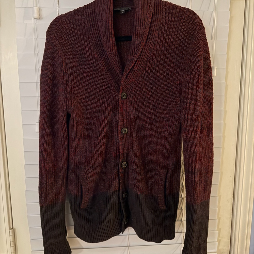 Express men’s burgundy chunky cardigan